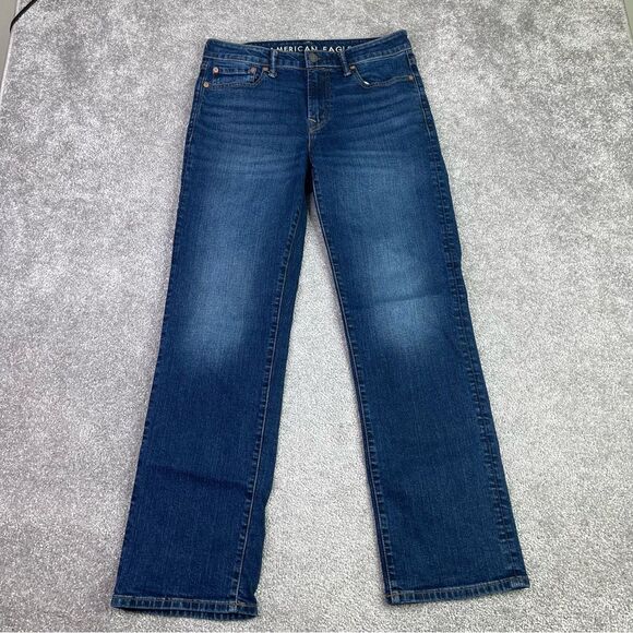 American Eagle Jeans Men’s 30X29 Blue Original Bootcut Mid-Rise Dark Denim - Picture 1 of 12